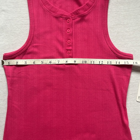 NWT P.J. Salvage, Back To Basics, Pointelle, Fuchsia, Loungewear Tank Top Size M - Picture 10 of 13